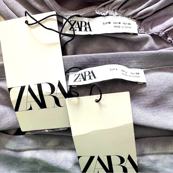 ZARA Set Tie Dye Knit Midi Skirt Size L And Top Size M - Picture 9 of 9